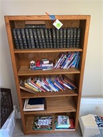WOOD BOOKCASE AND ALL THE BOOKS! WOW!