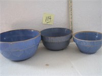 Vintage Blue Mixing Bowls - 3