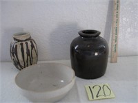 Crock Jug, Bowl & Pottery Piece