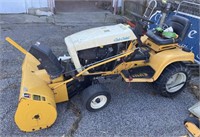 Cub cadet riding lawnmower with snow thrower