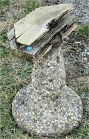 Cement and wood pedestal