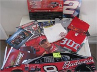 Box of Dale Jr. Items, including tee-shirts