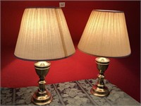 2 Brass Table Lamps