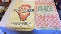 (2) Blue Seal & Purina Chick Growena Cloth Seed