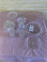 Glass Plates, Candy Dishes,  Cream Pitcher