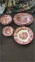 Red Transfer Ware Dishes
