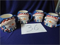 4 Snowman Mugs