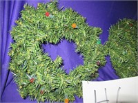 2 Lighted Christmas Wreaths