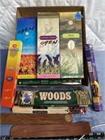Box Lot of Incense and Holders