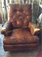 Brown Leather Recliner & Spins