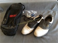 Golf Shoes, bag, tees, laces