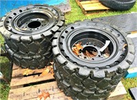(4x) 30x10x16 Solid Turf Tread Skidloader Tires