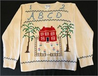 VINTAGE SCOTLAND WOOL EMBROIDERED SWEATER
