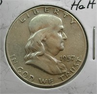 1957 D Franklin Half Dollar