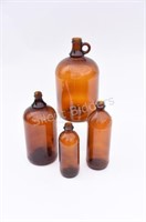 Glass Brown Javex Jugs & Bottles