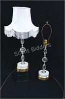 Retro Brass, Marble & Crystal Table Lamps