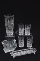 Crystal Vase, Glassware, Condiment Trays