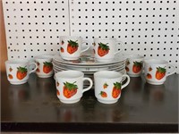 Georges Briard Strawberry Porcelain Snack Set