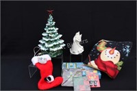 Large Christmas Ceramic Tree, Musical Santa