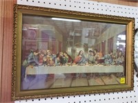Antique Picture of Last Supper in Gold Frame