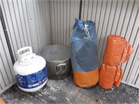 Lot To Include Cooking Pot, Tent And Tarp Bbq