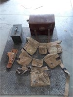 Lot To Include ammo Box, Old Radio Case, Tool