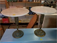 Pair of 2 Marble Lamp Tables