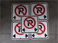 5, Metal No Parking Signs