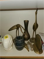 Brass Crane Statues, Brass Seashell