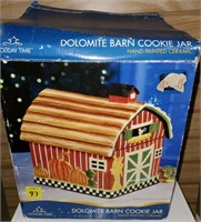 Dolomite Barn Cookie Jar in Original Box