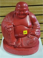 Red Ceramic Buddha Statue