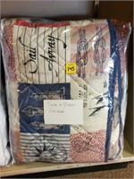 Nautical Themed Twin & Pillow, Sealed