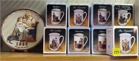 Lot of 13 Norman Rockwell Mugs in Original Boxes