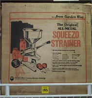 All Metal SQUEEZO Strainer in Original Box