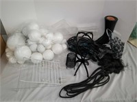 Large Lot of Wig Stands, Display Rack, Decor, And