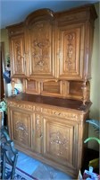 92" Tall Step Back Walnut Buffet