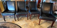 4 Black Leather Dinette Chairs