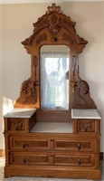 Mirrored Lowboy Marble Insert Dresser