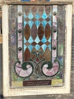 31" x 42" Stained Leaded Glass Window