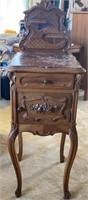 45" Ornate Marble Top Night Stand