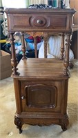 38" 2 Tier Marble Top Night Stand