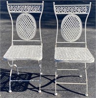2 Folding Metal Patio Chairs