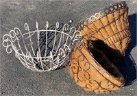 3 Floral Metal Hanging Baskets