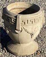 17" Tall Concrete Floral Urn