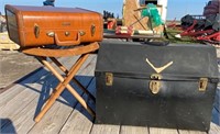 Pet Carrier, Vintage Suitcase & Bench