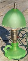 11" Green Satin Glass Vanity Lamp