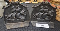 SET OF ANTIQUE SHIP BOOKENDS