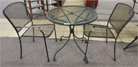 OUTDOOR METAL TABLE & 2 CHAIRS