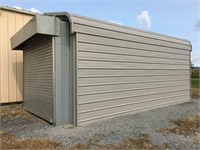 12' X 20' Metal Shed w/Rollup Door- Like New