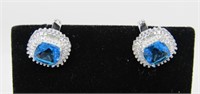 5.5 ct Blue Topaz Earrings